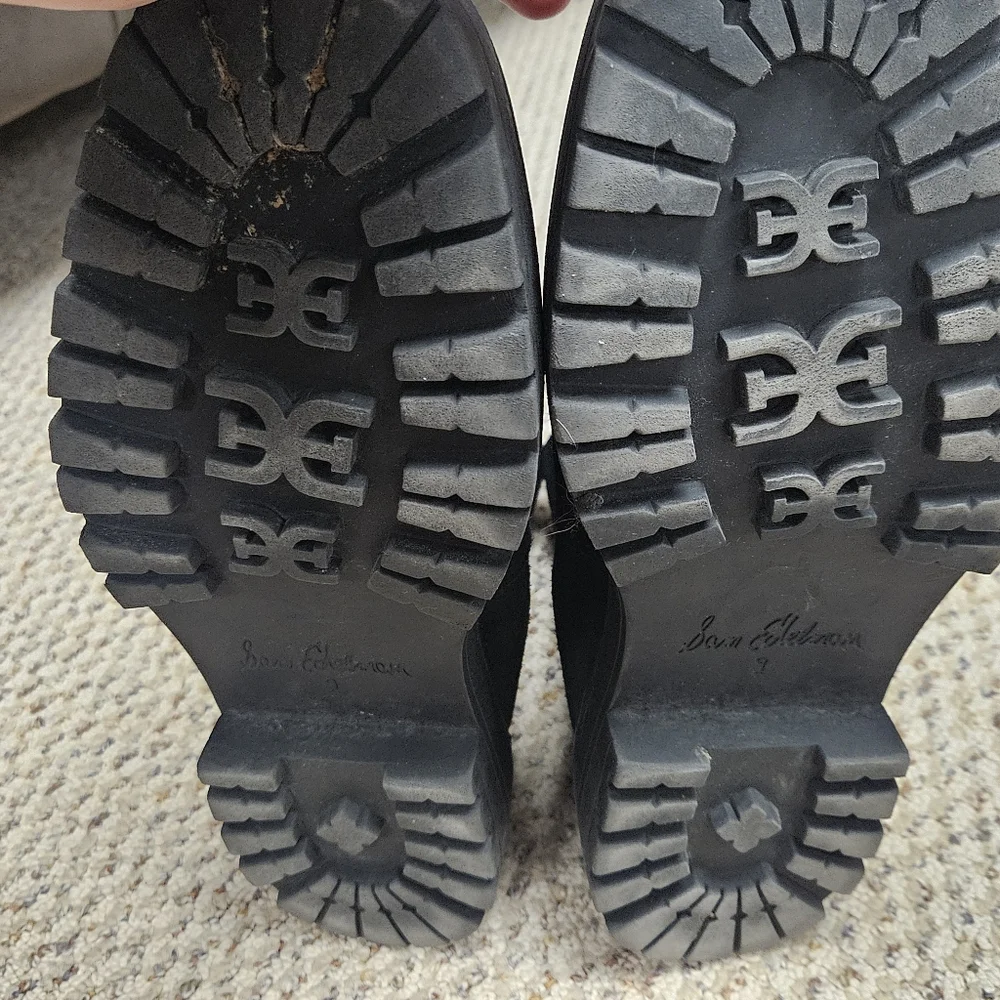 Sam Edelman JUDAH Chelsea Women's Sz 9 Black Suede‎ Leather Pull On Round Toe